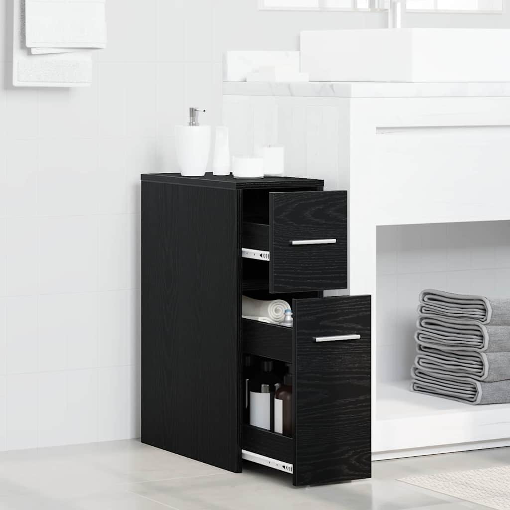 Badezimmermöbel-Set Schwarz Eichen-Optik 22 x 44 x 61,5 cm