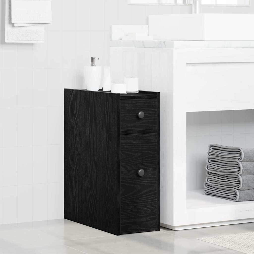 Badezimmermöbel-Set Schwarz Eichen-Optik 80 x 18 x 60 cm