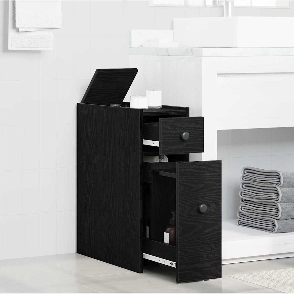 Badezimmermöbel-Set Schwarz Eichen-Optik 80 x 18 x 60 cm