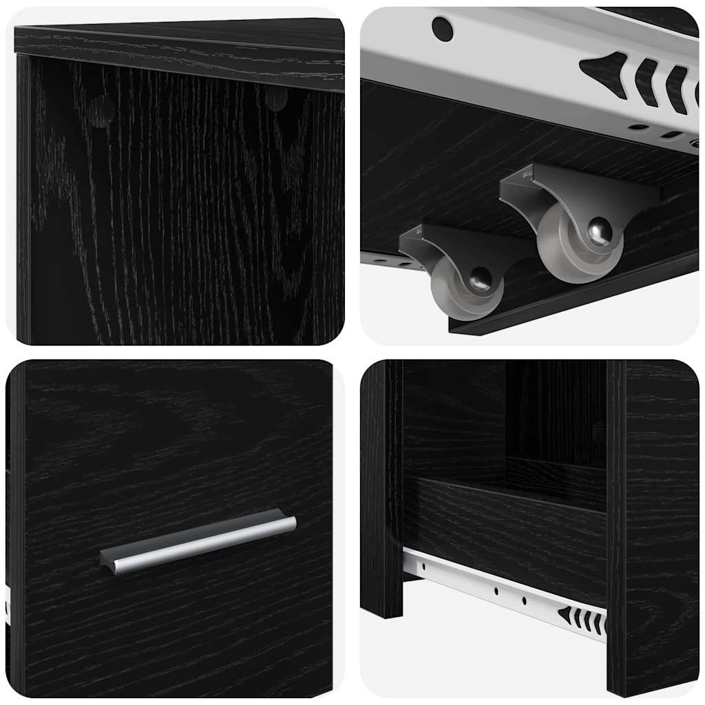 Badezimmermöbel-Set Schwarz Eichen-Optik 22 x 41 x 135 cm