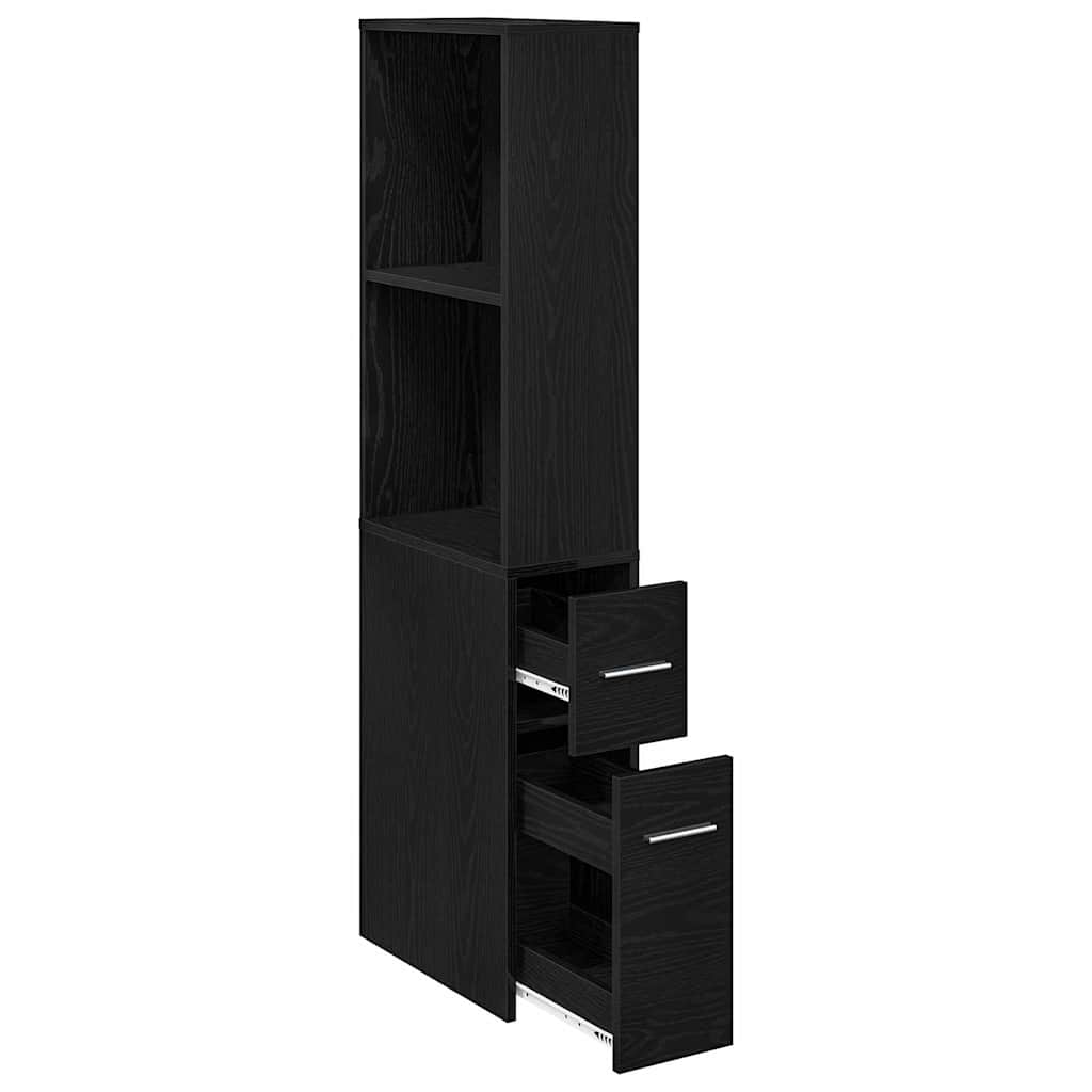 Badezimmermöbel-Set Schwarz Eichen-Optik 22 x 41 x 135 cm