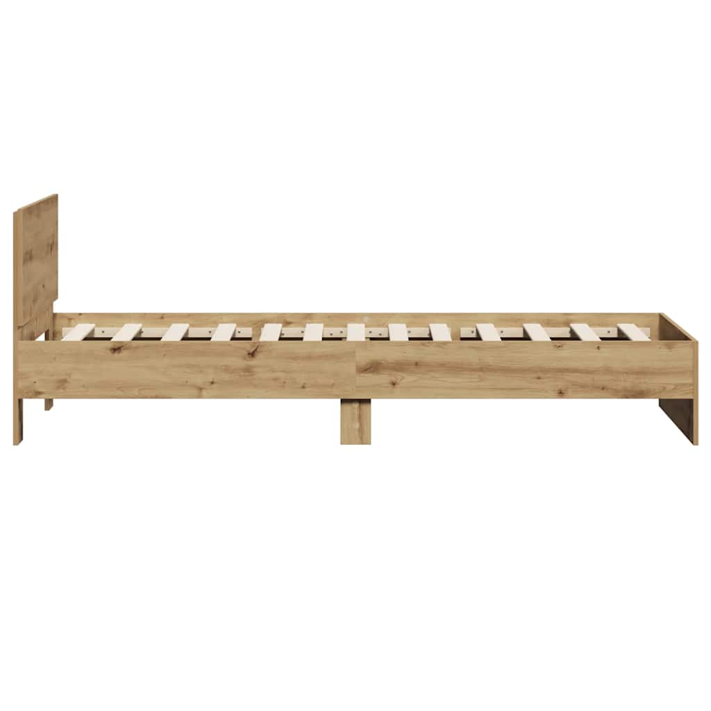 Bettrahmen mit Kopfteil Artisan-Eiche 90 x 190 cm Holzwerkstoff