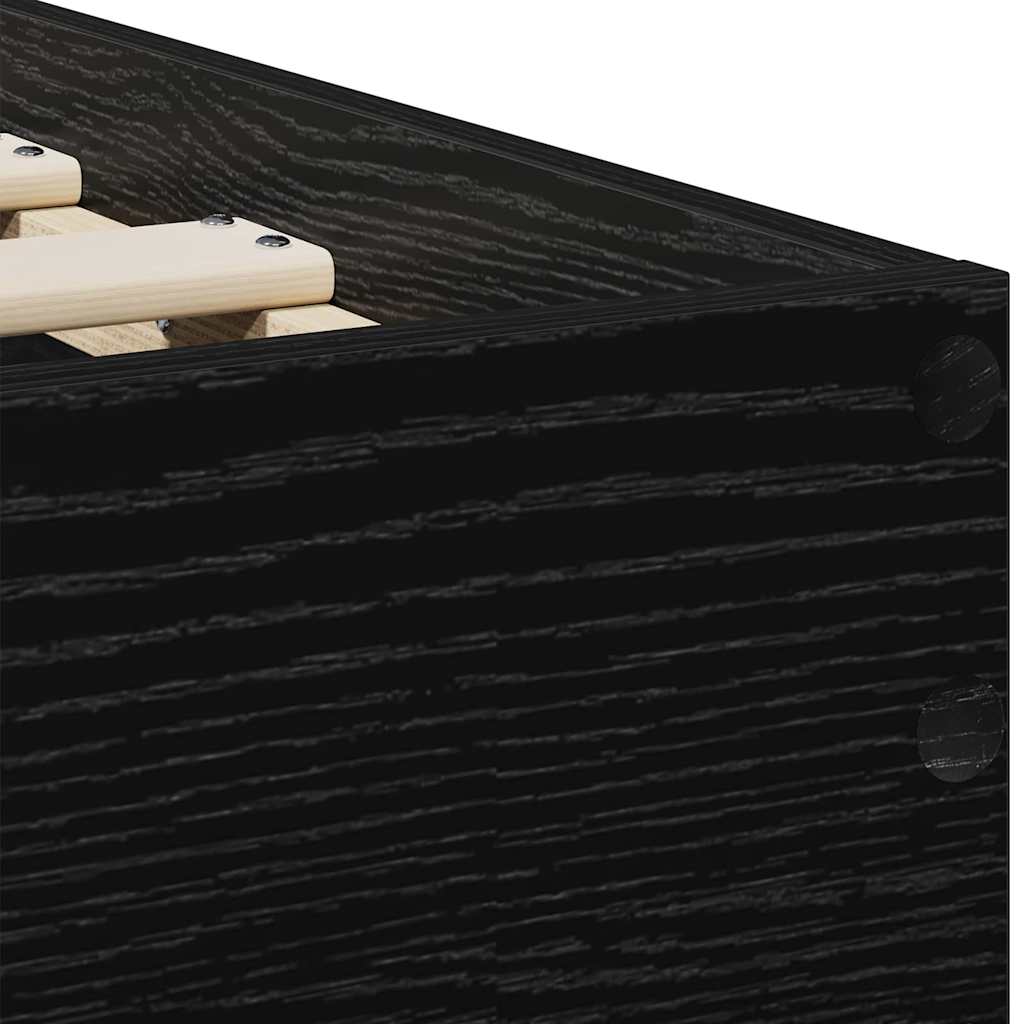 Bettrahmen Schwarz Eichen-Optik 90 x 190 cm Holzwerkstoff