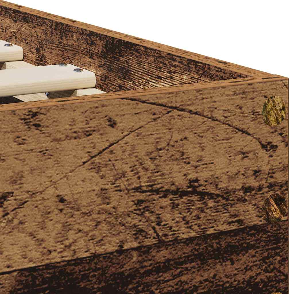 Bettrahmen mit Kopfteil Altholz 75 x 190 cm Holzwerkstoff