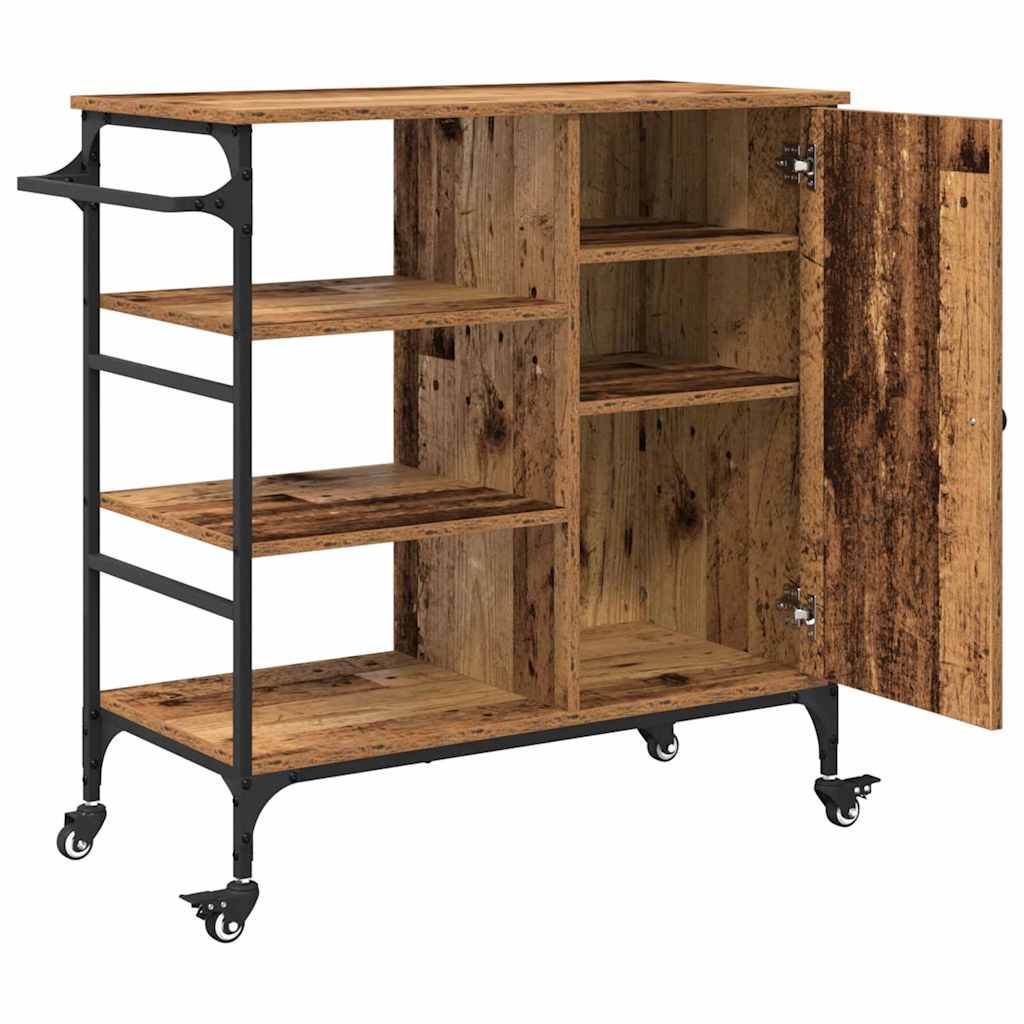 Küchentrolley Altholz 87,5 x 39 x 84,5 cm Holzwerkstoff