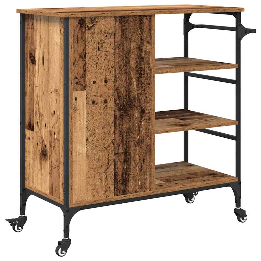 Küchentrolley Altholz 87,5 x 39 x 84,5 cm Holzwerkstoff