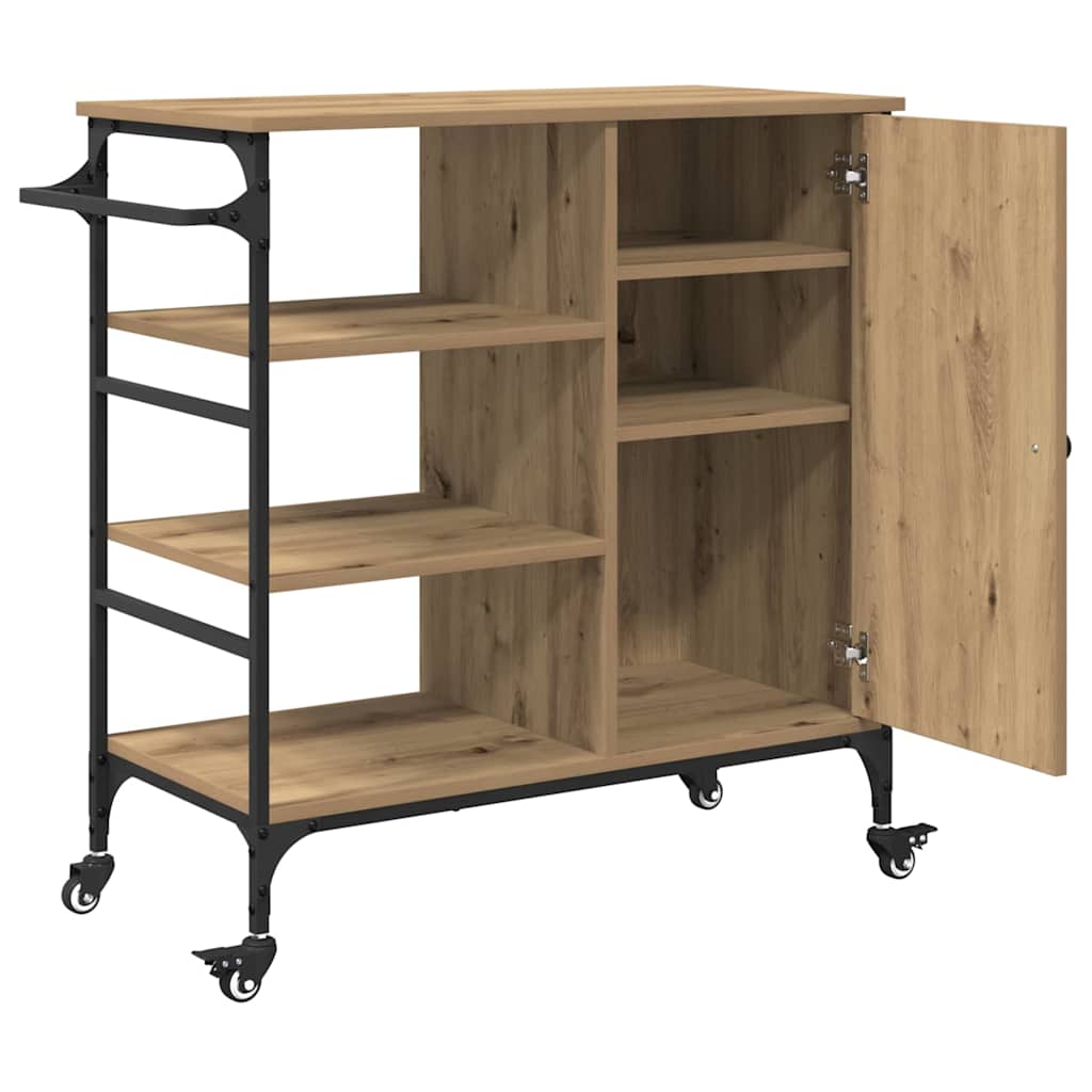Küchentrolley Artisan-Eiche 87,5 x 39 x 84,5 cm Holzwerkstoff