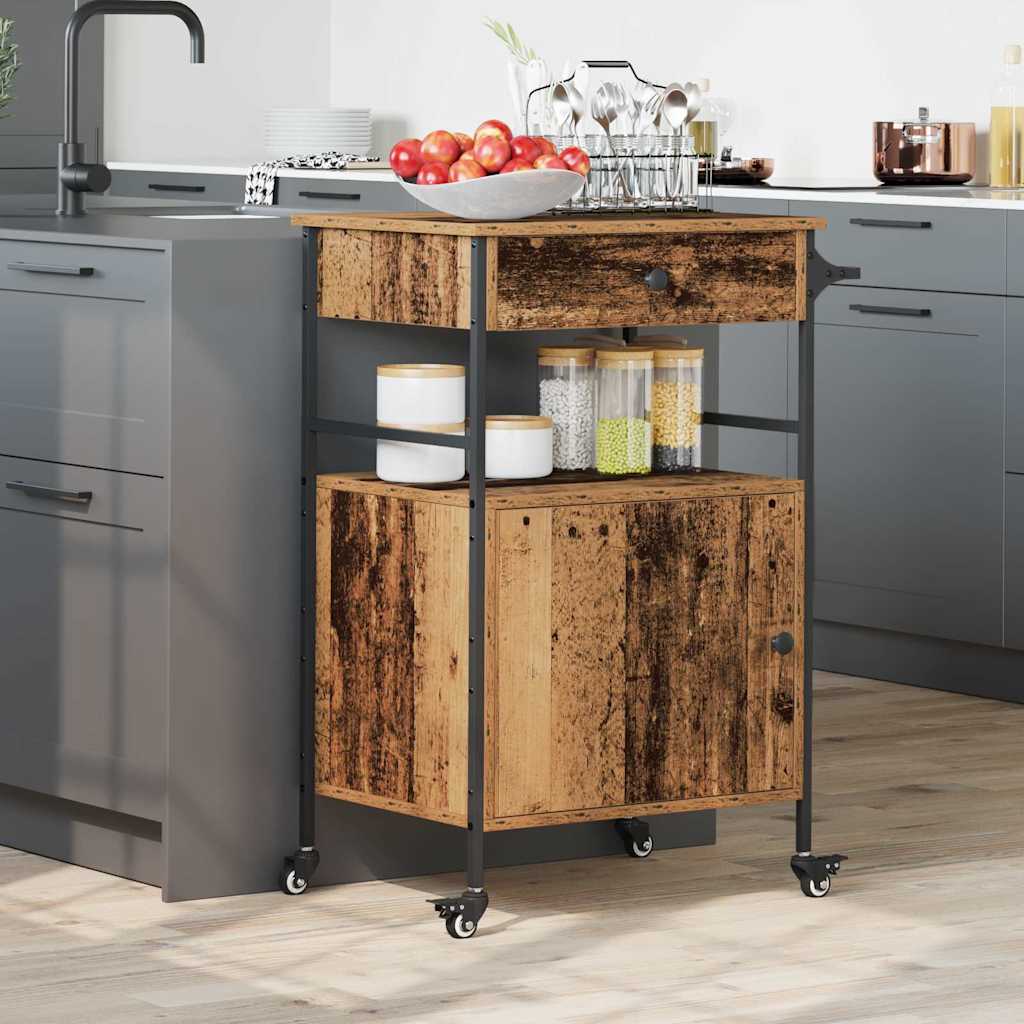 Küchentrolley Altholz 56 x 43 x 89,5 cm Holzwerkstoff