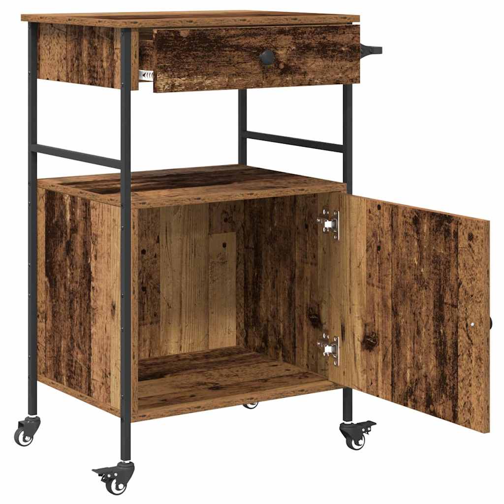 Küchentrolley Altholz 56 x 43 x 89,5 cm Holzwerkstoff