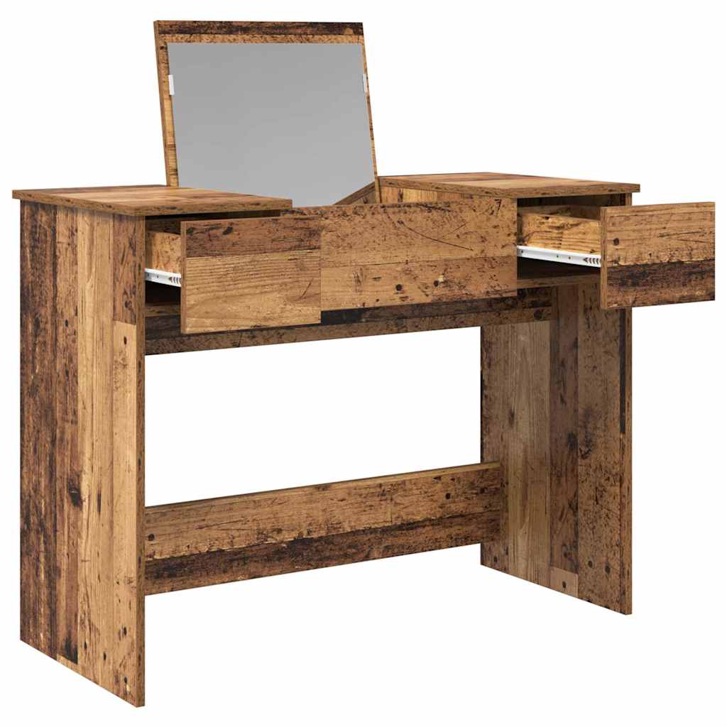 Kosmetiktisch mit Schubladen Altholz 100 x 45 x 76 cm