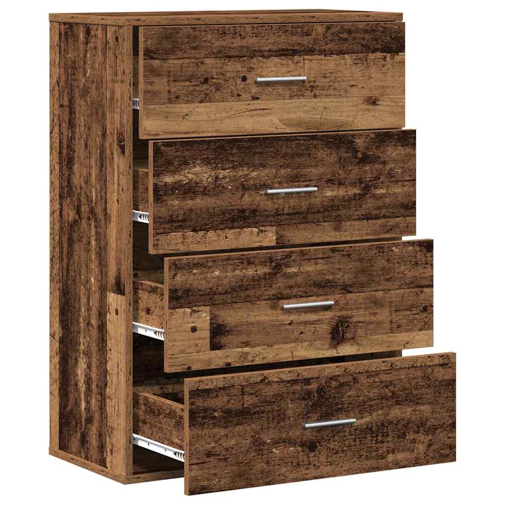Sideboard mit Schubladen Altholz 60 x 31 x 84 cm Holzwerkstoff