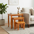Nestende Beistelltische 3 pcs Natur Massives Mahagoni Holz