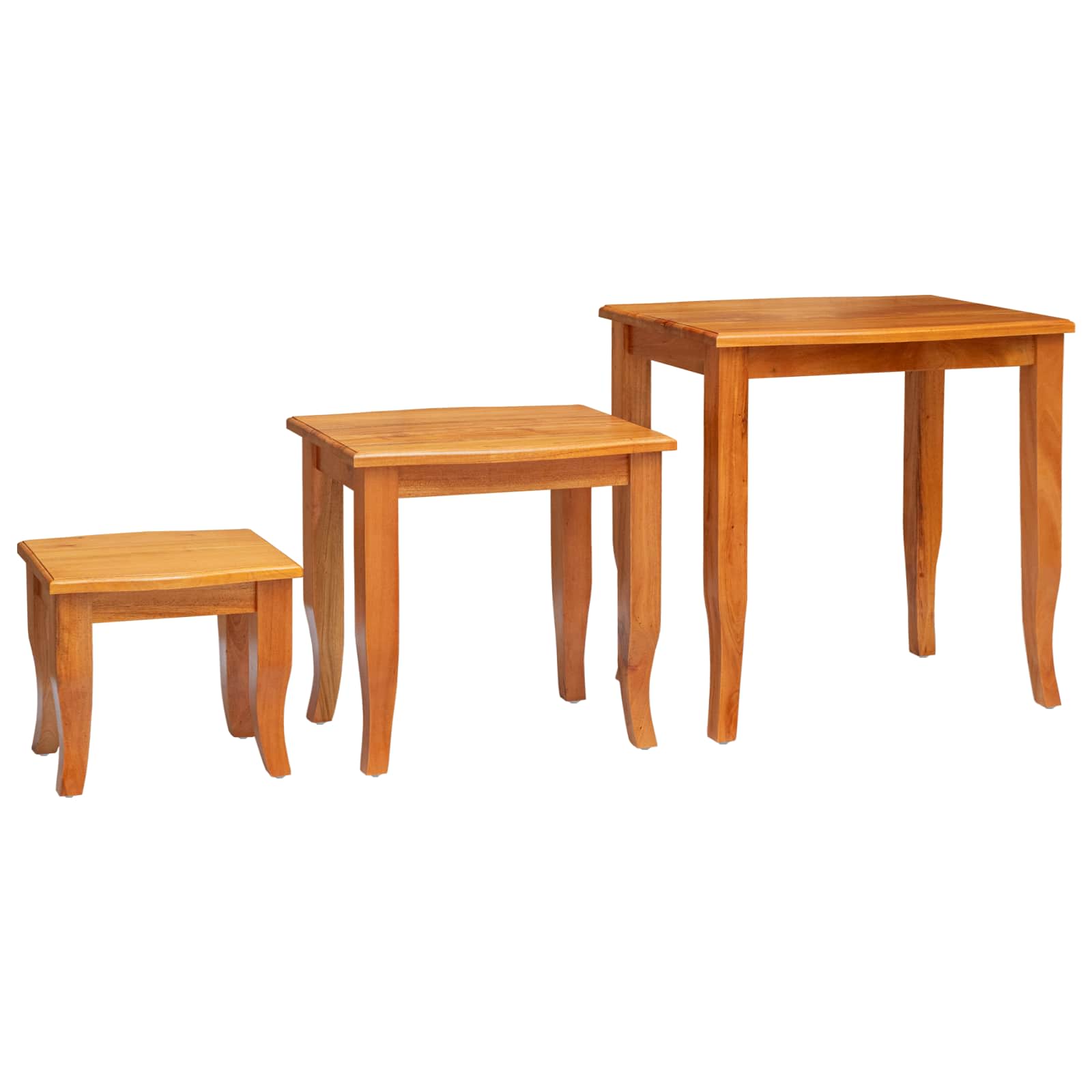 Nestende Beistelltische 3 pcs Natur Massives Mahagoni Holz