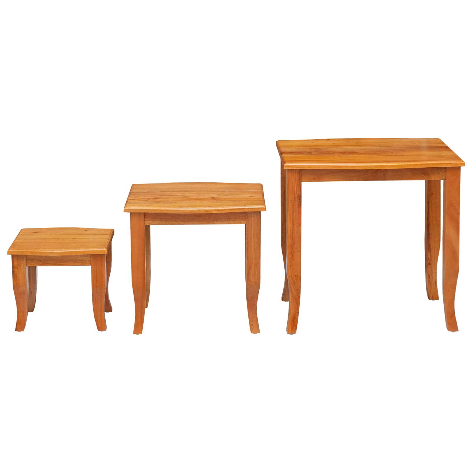 Nestende Beistelltische 3 pcs Natur Massives Mahagoni Holz