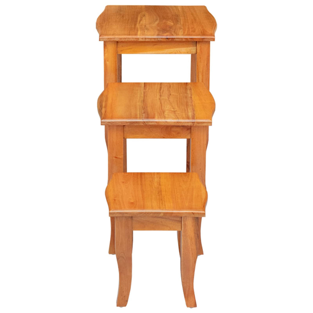 Nestende Beistelltische 3 pcs Natur Massives Mahagoni Holz