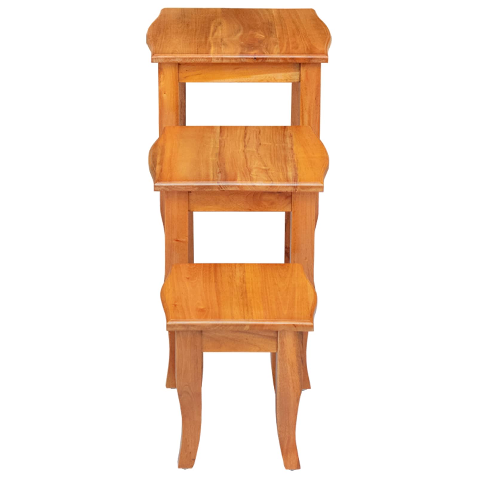 Nestende Beistelltische 3 pcs Natur Massives Mahagoni Holz