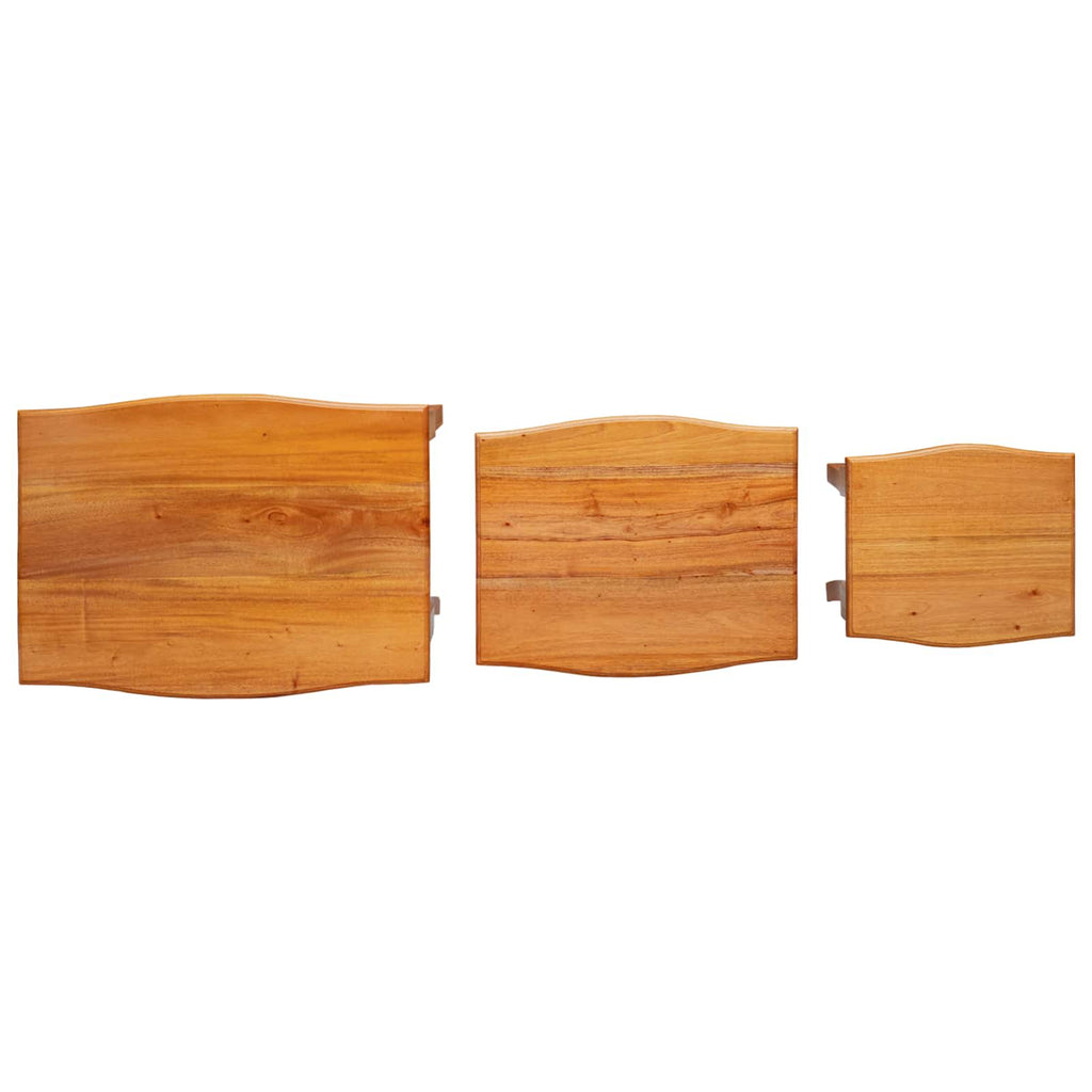 Nestende Beistelltische 3 pcs Natur Massives Mahagoni Holz