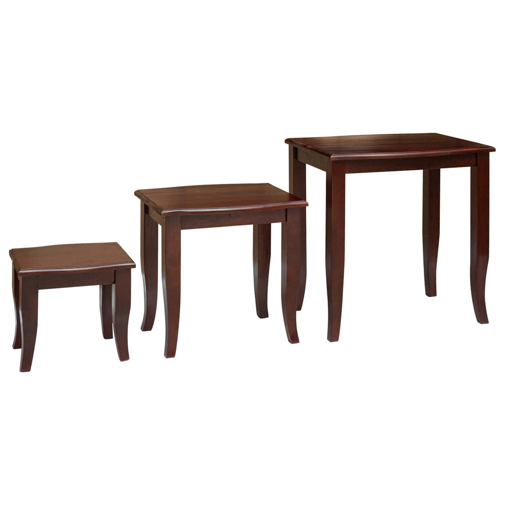 Nestende Beistelltische 3 pcs Braun Massives Mahagoni Holz