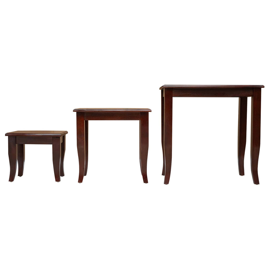 Nestende Beistelltische 3 pcs Braun Massives Mahagoni Holz
