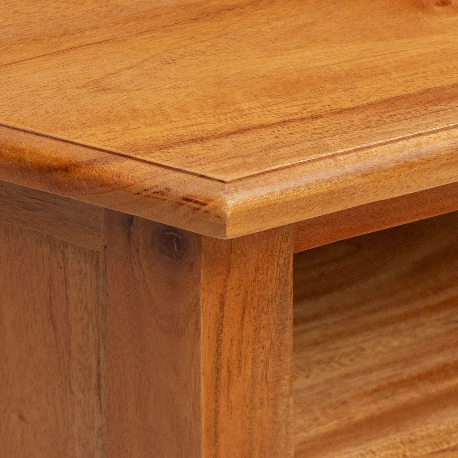 EckTVSchrank Natur 79 x 40 x 46 cm Massives Mahagoni Holz