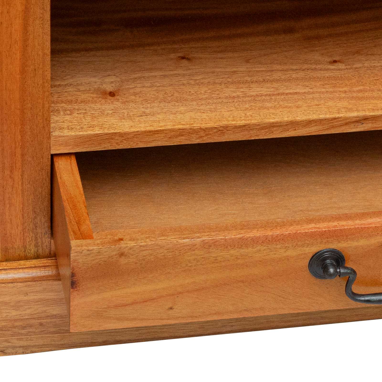 EckTVSchrank Natur 79 x 40 x 46 cm Massives Mahagoni Holz