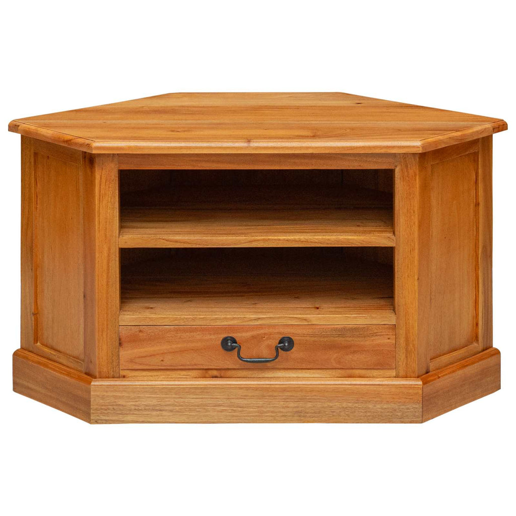 EckTVSchrank Natur 79 x 40 x 46 cm Massives Mahagoni Holz