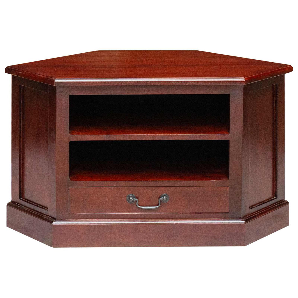 EckTVSchrank Braun 80 x 40,5 x 45 cm Massives Mahagoni Holz