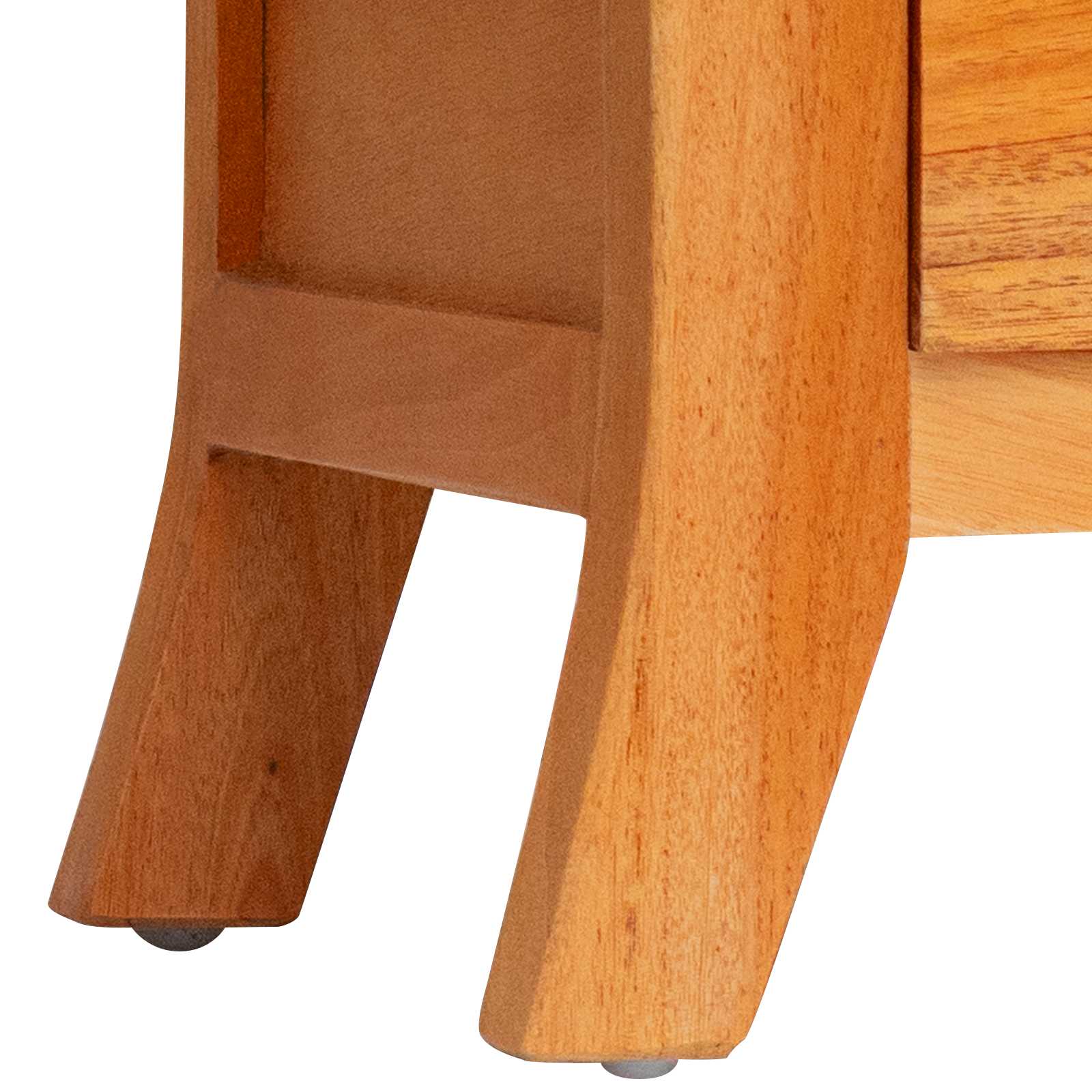 Nachttisch Natur 40 x 40 x 45,5 cm Massives Mahagoni Holz