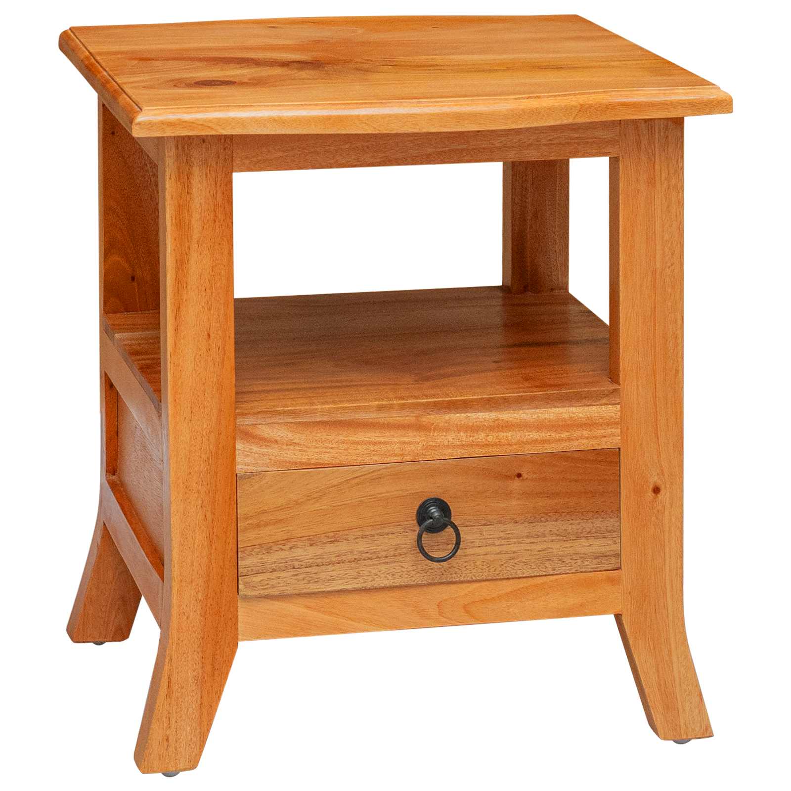 Nachttisch Natur 40 x 40 x 45,5 cm Massives Mahagoni Holz