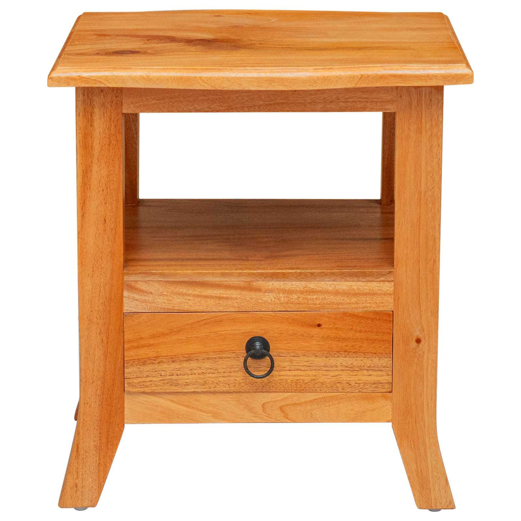 Nachttisch Natur 40 x 40 x 45,5 cm Massives Mahagoni Holz