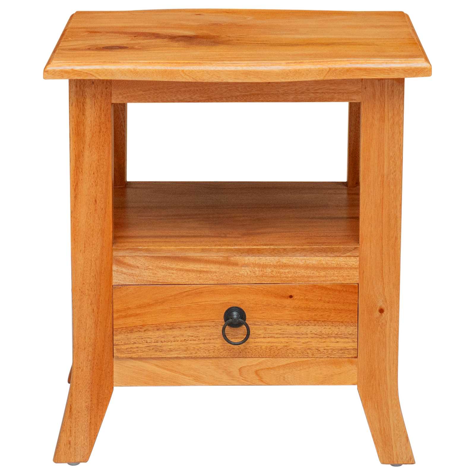 Nachttisch Natur 40 x 40 x 45,5 cm Massives Mahagoni Holz