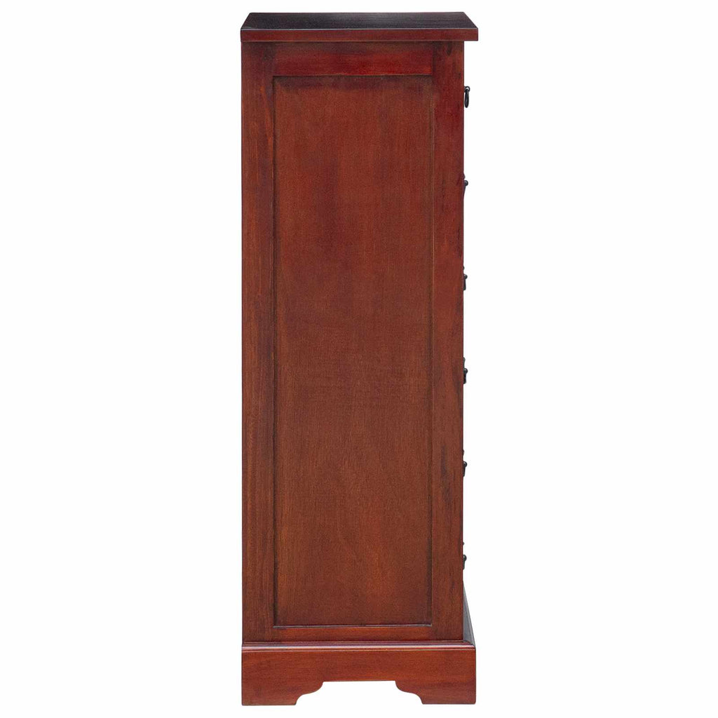 Kommode Braun 45 x 35 x 100,5 cm Massives Mahagoni Holz