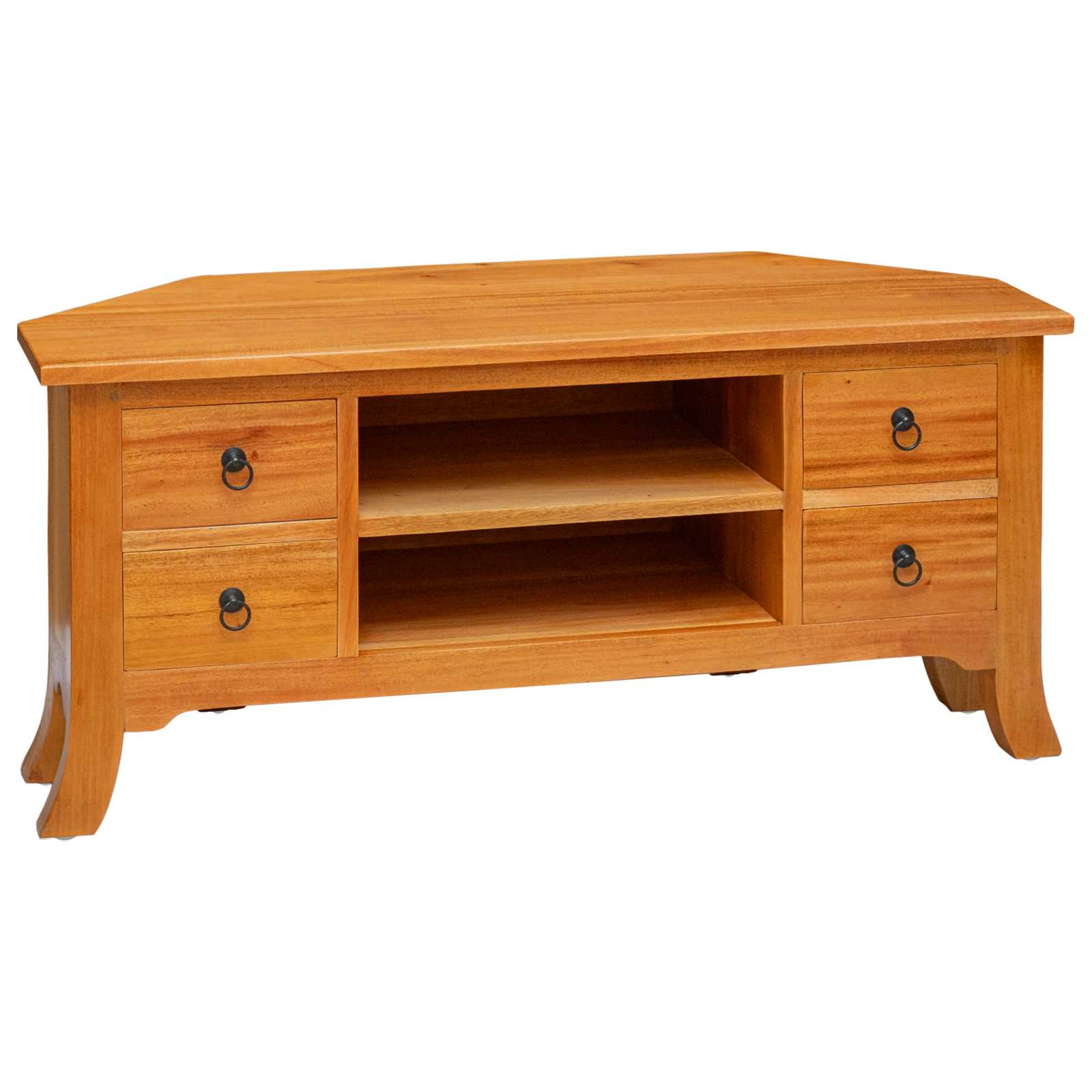 TV-Schränk Natur 100 x 40,5 x 46 cm Massives Mahagoni Holz