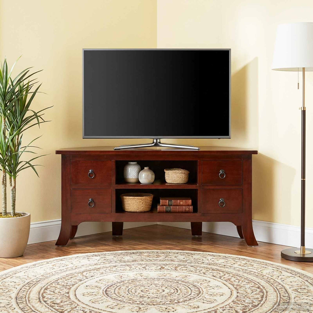 TV-Schränk Braun 100 x 40,5 x 46 cm Massives Mahagoni Holz