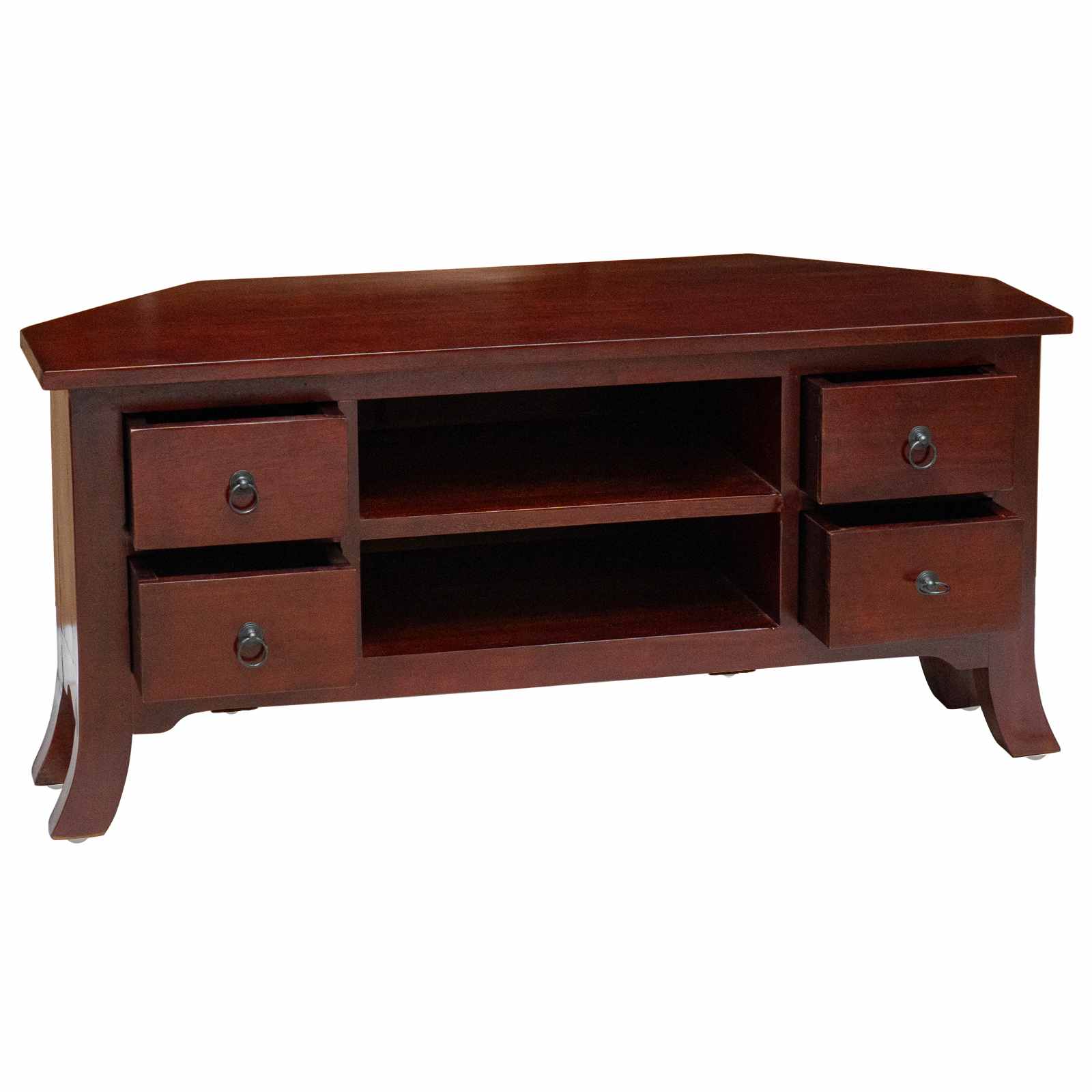 TV-Schränk Braun 100 x 40,5 x 46 cm Massives Mahagoni Holz