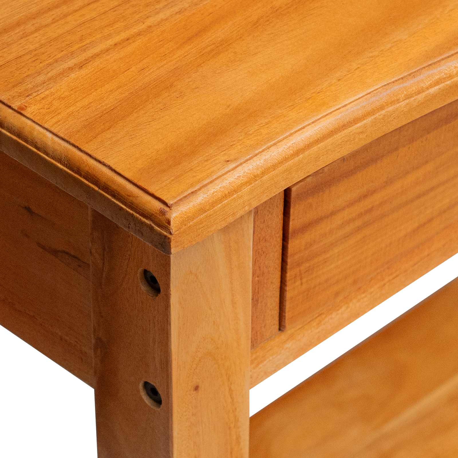 Konsolentisch Natur 115 x 32 x 76 cm Massives Mahagoni Holz