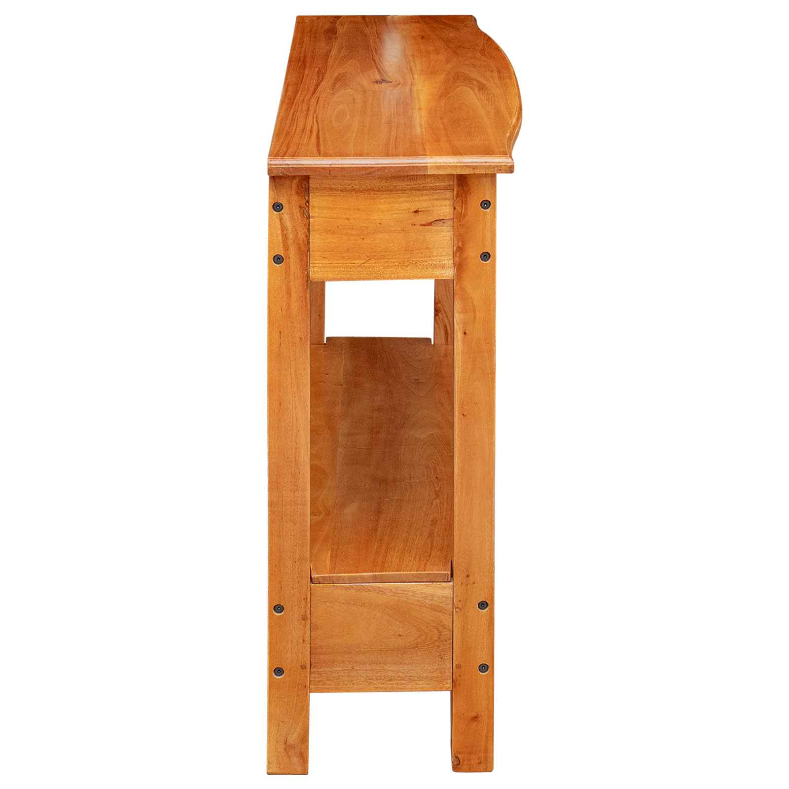 Konsolentisch Natur 115 x 32 x 76 cm Massives Mahagoni Holz