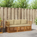 Sofagarnituren 3 pcs Natur und Beige Massivholz Akazie