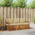 Sofagarnituren 3 pcs Natur und Beige Massivholz Akazie