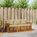 Sofagarnituren 3 pcs Natur und Beige Massivholz Akazie