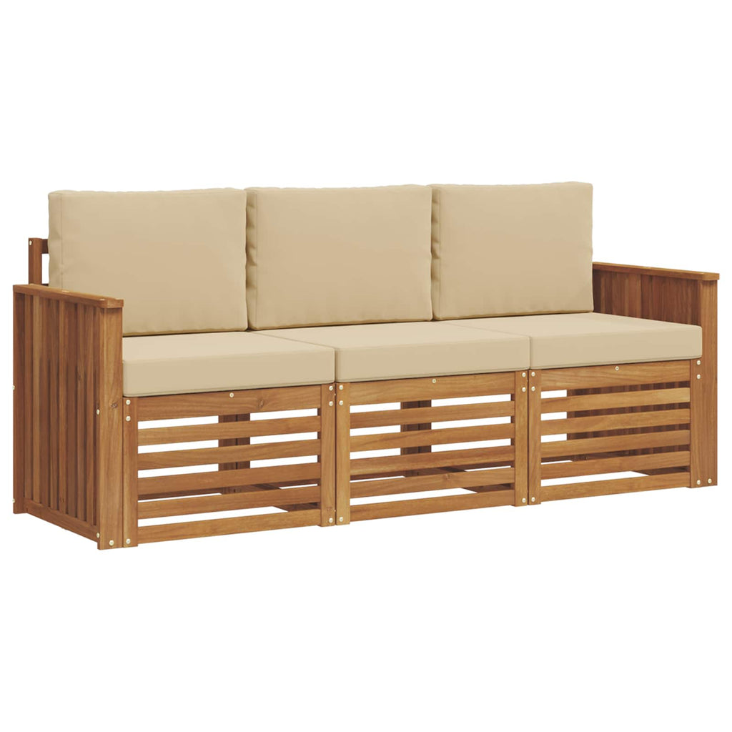 Sofagarnituren 3 pcs Natur und Beige Massivholz Akazie