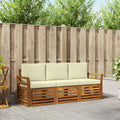 Sofagarnituren 3 pcs Natur und Creme Massivholz Akazie