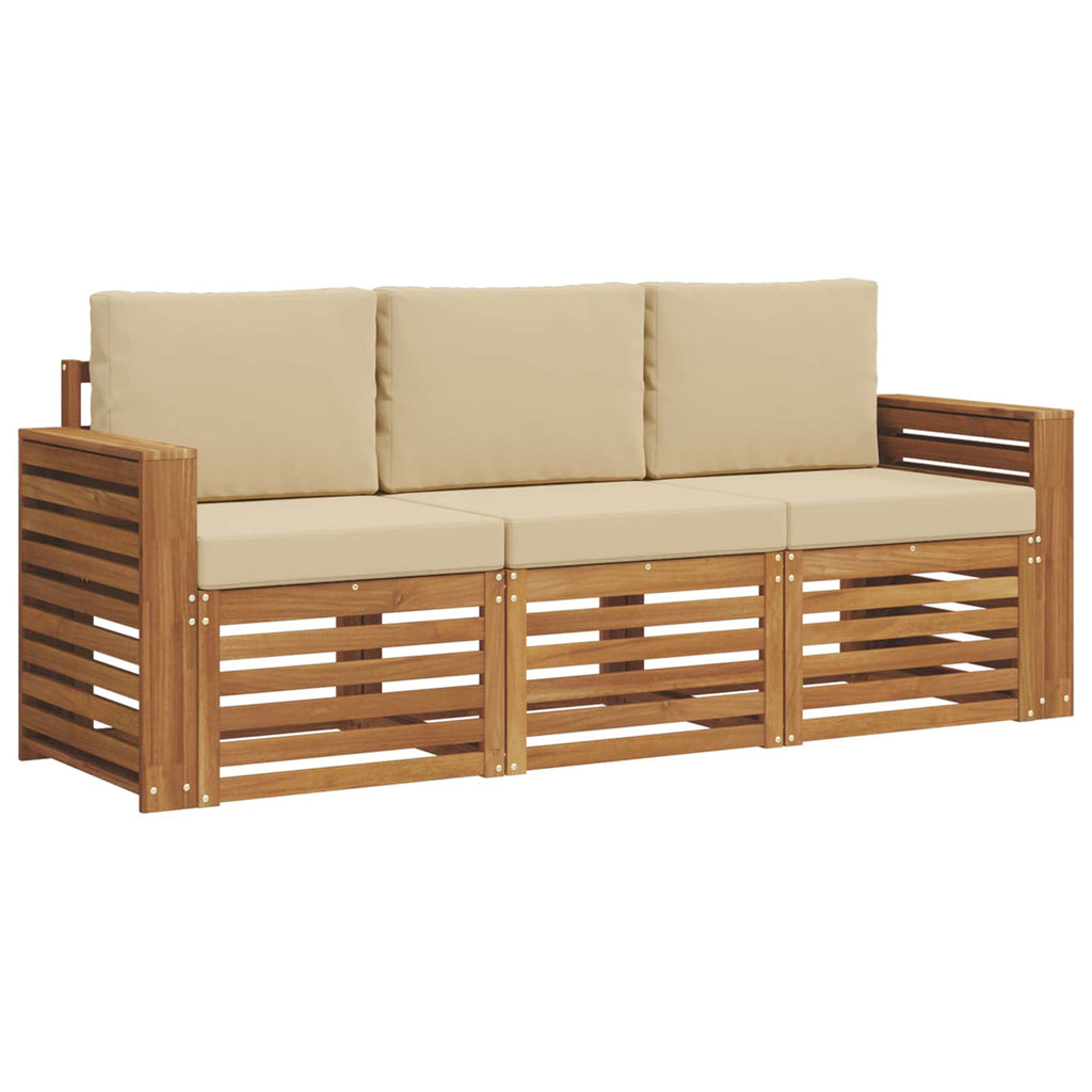 Sofagarnituren 3 pcs Natur und Beige Massivholz Akazie