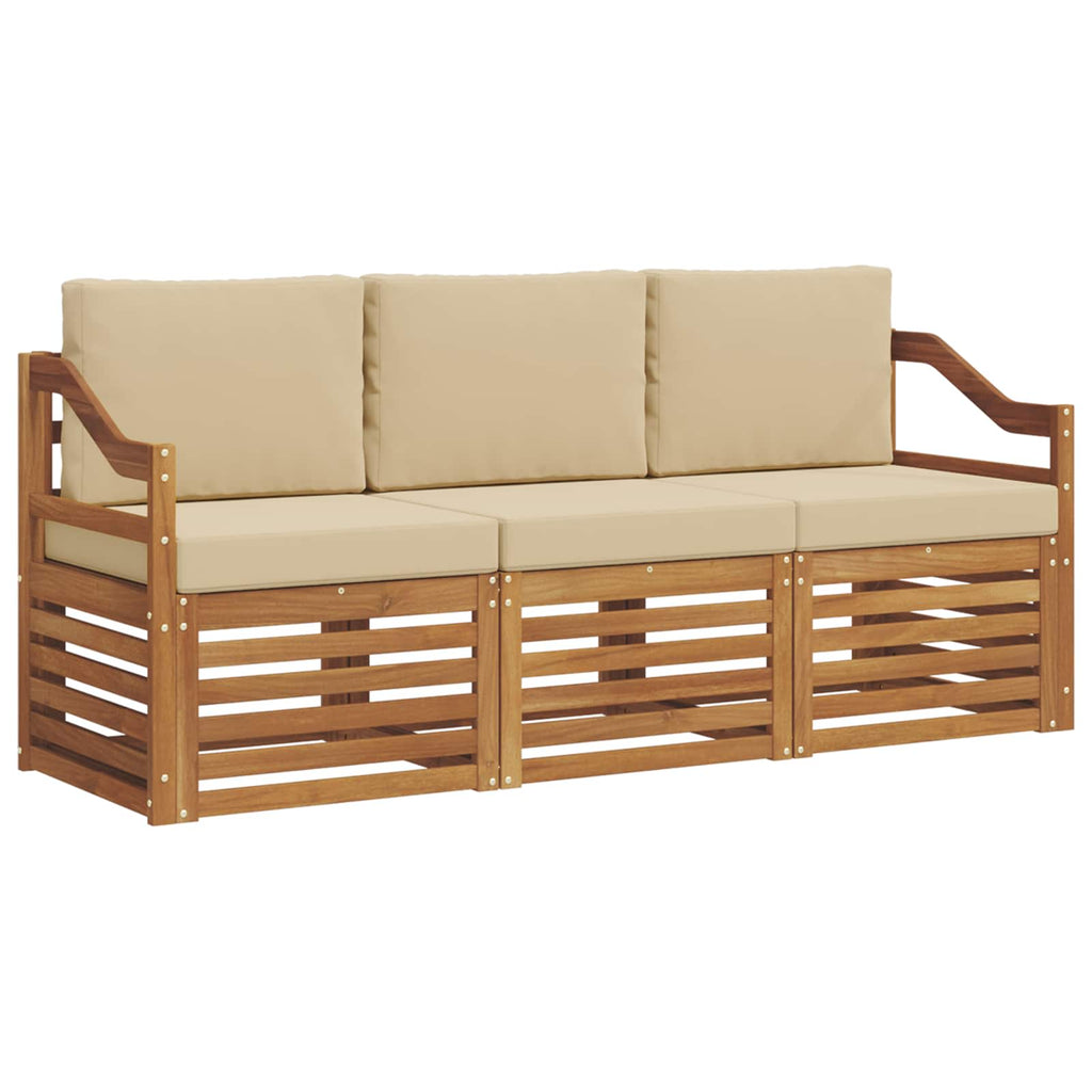 Sofagarnituren 3 pcs Natur und Beige Massivholz Akazie