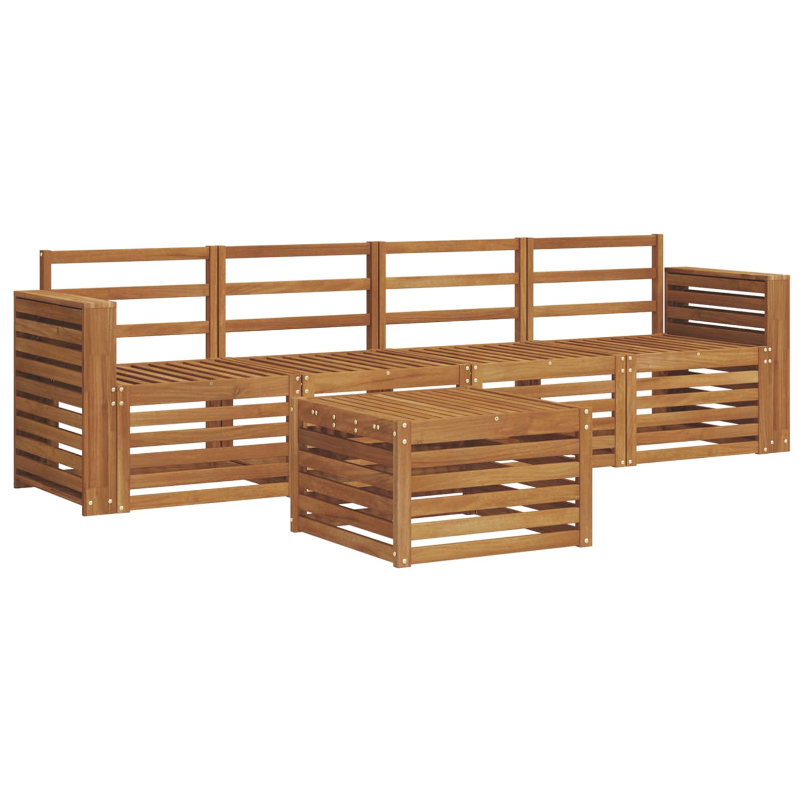 Sofagarnituren 5 pcs Natur Massivholz Akazie