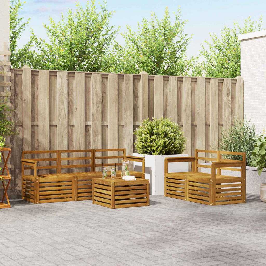 Sofagarnituren 6 pcs Natur Massivholz Akazie
