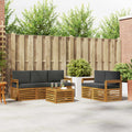 Sofagarnituren 6 pcs Natur und Anthrazit Massivholz Akazie