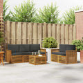 Sofagarnituren 6 pcs Natur und Anthrazit Massivholz Akazie