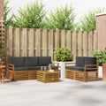 Sofagarnituren 6 pcs Natur und Anthrazit Massivholz Akazie