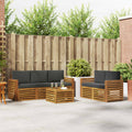Sofagarnituren 6 pcs Natur und Anthrazit Massivholz Akazie